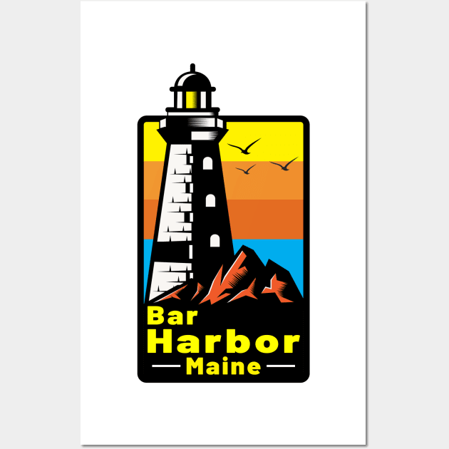 Bar Harbor Maine Lighthouse Wall Art by TravelTime